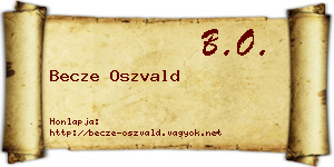 Becze Oszvald névjegykártya